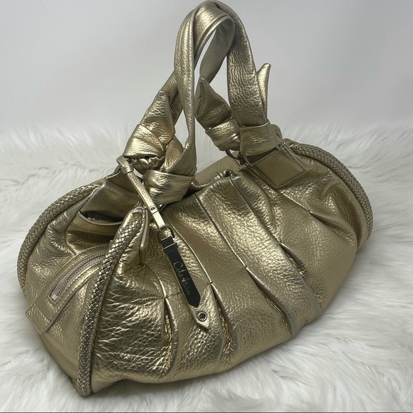 Cole Haan Metallic Gold Soft Leather Bucket Bag - Picture 5 of 15